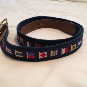 Casual ship flag men's belt... navy blue